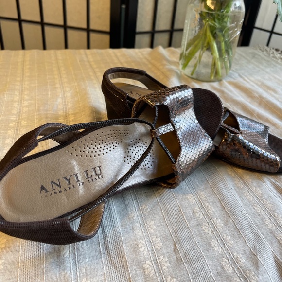 ANYI LU Snake Skin Sandals - Picture 2 of 5